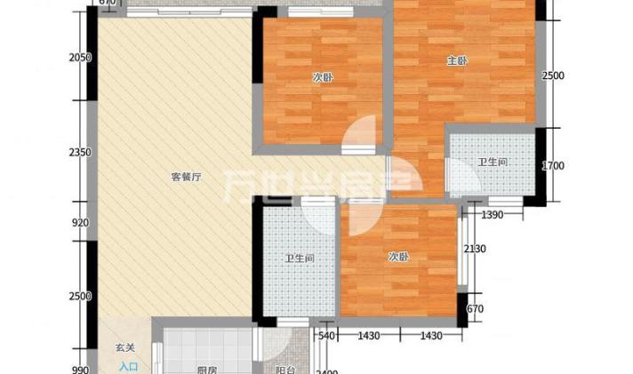 渠县城西 科华首座 3室2厅2卫 101平米