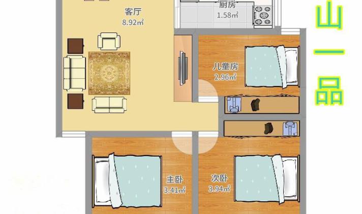 肥城市城东 龙山一品 3室2厅1卫 101平米